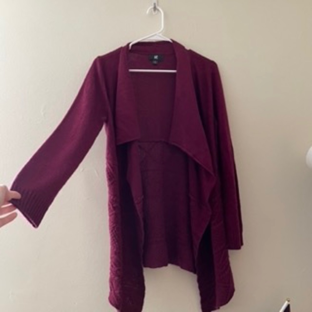 S- Iz Byer Light Plum Colored Long Cardigan Coat‎